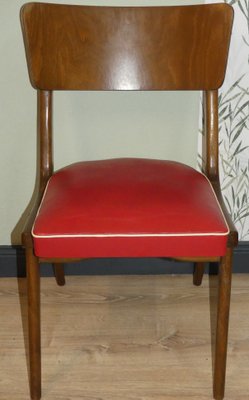 Mid-Century Red Dining Chairs, Set of 2-AFE-556781