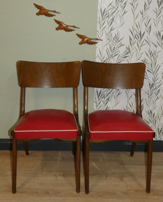 Mid-Century Red Dining Chairs, Set of 2-AFE-556781