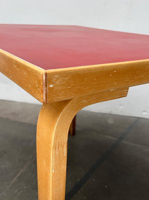 Mid-Century Red Dining Table or Desk by Alvar Aalto for Artek, 1960s-UAH-1736387