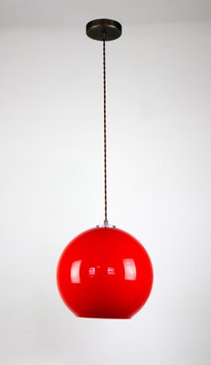 Mid-Century Red Glass Pendant Lamp-HGJ-738987