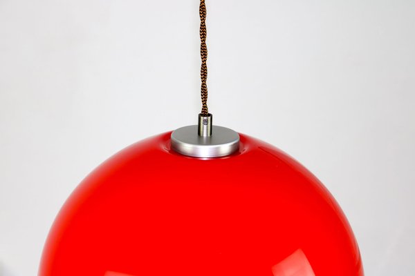 Mid-Century Red Glass Pendant Lamp-HGJ-738987