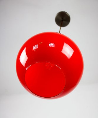 Mid-Century Red Glass Pendant Lamp-HGJ-738987