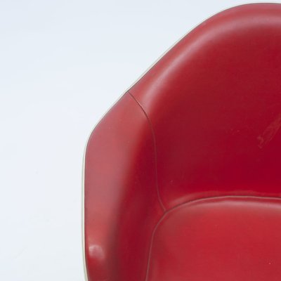 Mid-Century Red Leather Dax Dining Chair by Charles & Ray Eames for Herman Miller-QQA-777778