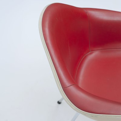 Mid-Century Red Leather Dax Dining Chair by Charles & Ray Eames for Herman Miller-QQA-777778