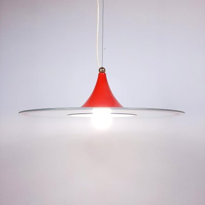 Mid-Century Red Pendant Lamp, Italy, 1960s-WQC-843054