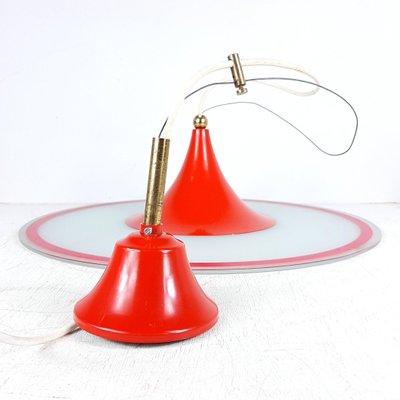 Mid-Century Red Pendant Lamp, Italy, 1960s-WQC-843054