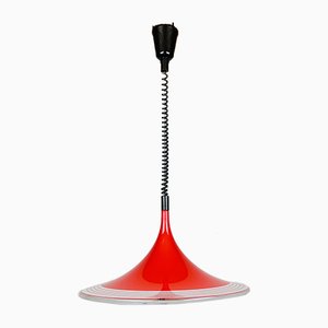 Mid-Century Red Plastic Albatros Pendant Lamp from Meblo, Yugoslavia, 1970s-WQC-953309