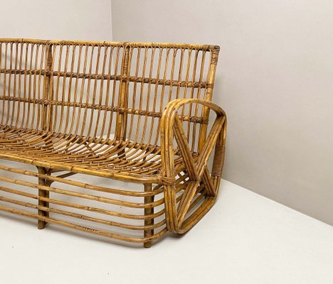 Mid-Century Reed & Wicker Sofa by Emilio Paoli, 1960s-LKT-1334283