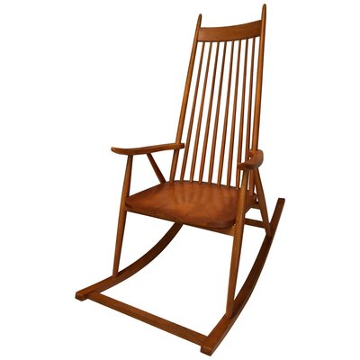 Mid-Century Rocking Chair in Beechwood, 1950s-BAF-763521