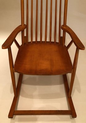 Mid-Century Rocking Chair in Beechwood, 1950s-BAF-763521