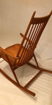 Mid-Century Rocking Chair in Beechwood, 1950s-BAF-763521