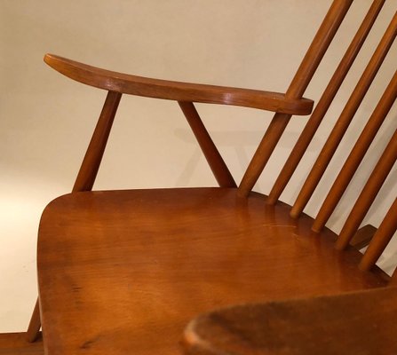 Mid-Century Rocking Chair in Beechwood, 1950s-BAF-763521