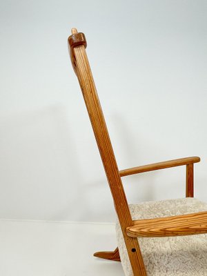 Mid-Century Rocking Chair in Pine and Sheepskin by Yngve Ekström, Sweden-UYK-1001049