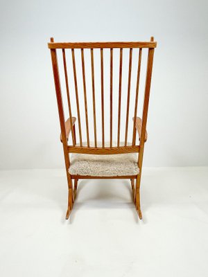 Mid-Century Rocking Chair in Pine and Sheepskin by Yngve Ekström, Sweden-UYK-1001049