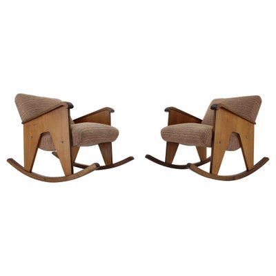 Mid-Century Rocking Chairs, Czechoslovakia, 1960s, Set of 2-TZ-1153602