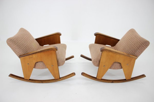 Mid-Century Rocking Chairs, Czechoslovakia, 1960s, Set of 2-TZ-1153602