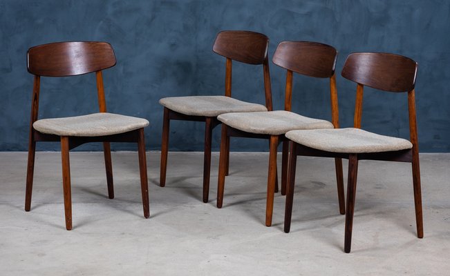 Mid-Century Rosewood Dining Chairs by Harry Østergaard for Randers Furniture Factory, 1960s, Set of 4-ZGQ-1769566