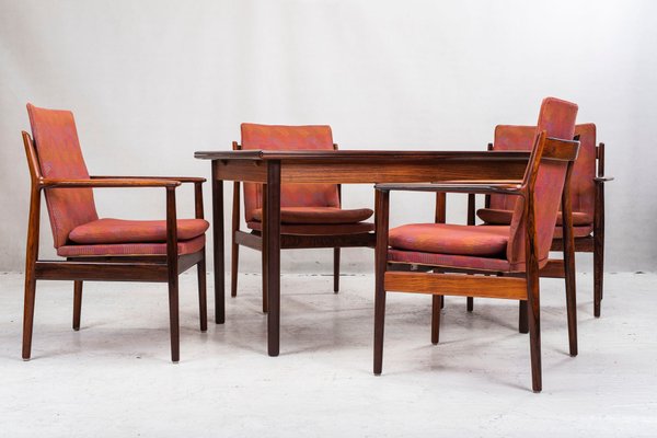 Mid-Century Rosewood Model 341 Armchairs by Arne Vodder for Sibast, Set of 4-ZZH-594914