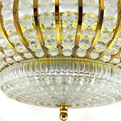 Mid-Century Round Ceiling or Wall Lamp in Glass & Brass attributed to Emil Stejnar, 1960s-QBR-1397688