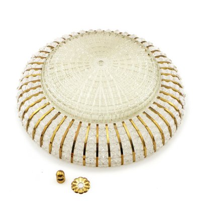 Mid-Century Round Ceiling or Wall Lamp in Glass & Brass attributed to Emil Stejnar, 1960s-QBR-1397688