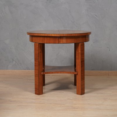 Mid-Century Round Cherrywood Veneer Game Side Table, 1950s-UH-1742748