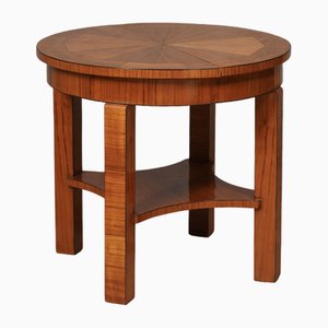 Mid-Century Round Cherrywood Veneer Game Side Table, 1950s-UH-1742748