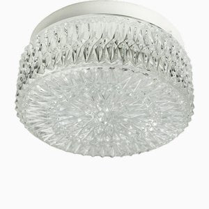 Mid-Century Round Clear Glass Flush Mount-BLS-1769124