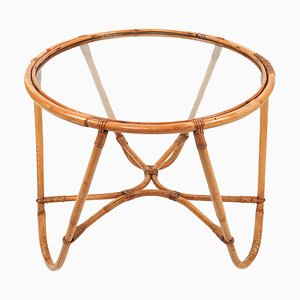 Mid-Century Round Coffee Table in Bamboo, 1960s-LYQ-1761433