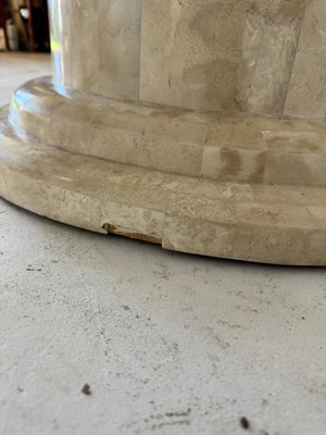 Mid-Century Round Coffee Table in Stone and Brass-GNW-1759969