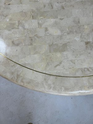 Mid-Century Round Coffee Table in Stone and Brass-GNW-1759969