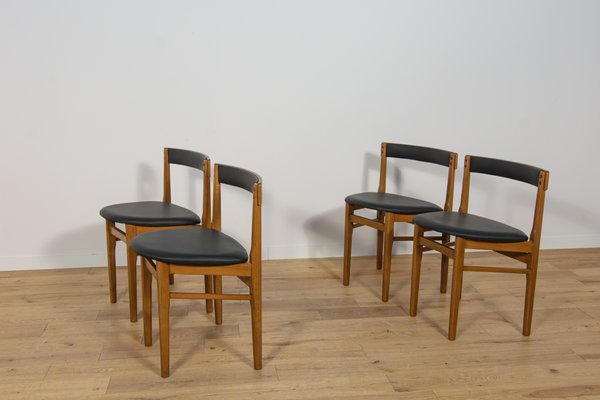 Mid-Century Round Extendable Dining Table and Chairs from McIntosh, 1960s, Set of 5-NIT-2034701