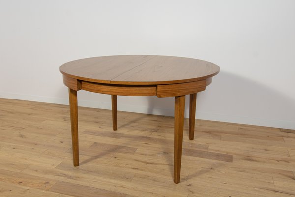 Mid-Century Round Extendable Dining Table and Chairs from McIntosh, 1960s, Set of 5-NIT-2034701