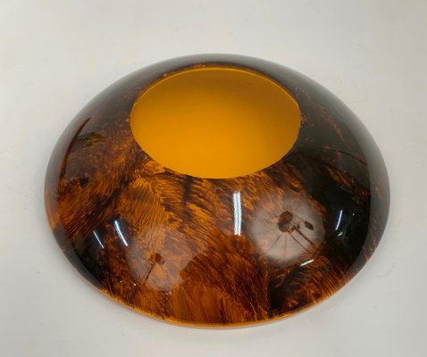 Mid-Century Round Italian Tortoiseshell Acrylic Centerpiece in the Style of Christian Dior, 1970s-JDR-1414121