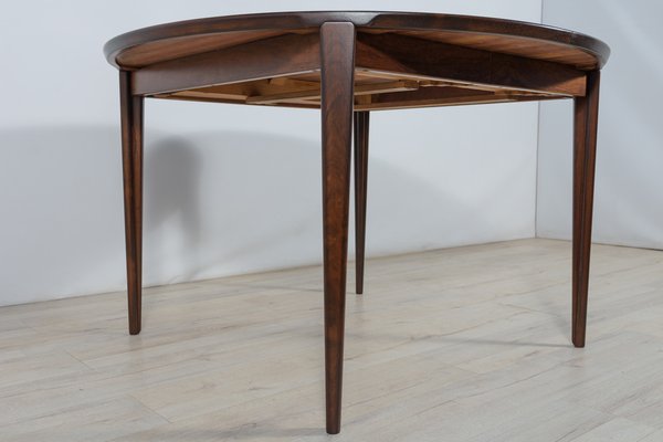 Mid-Century Round Rosewood Dining Table by Henry Rosengren Hansen for Brande Mobel Industry, 1960s-NIT-1383881