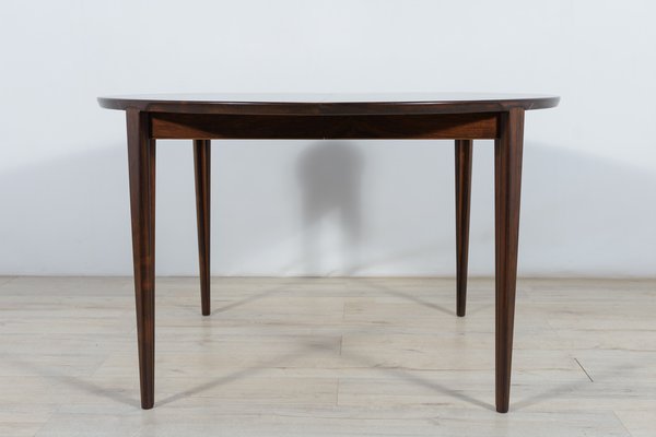 Mid-Century Round Rosewood Dining Table by Henry Rosengren Hansen for Brande Mobel Industry, 1960s-NIT-1383881