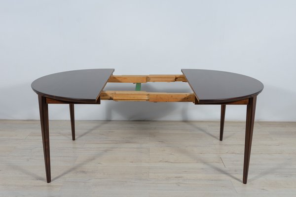 Mid-Century Round Rosewood Dining Table by Henry Rosengren Hansen for Brande Mobel Industry, 1960s-NIT-1383881