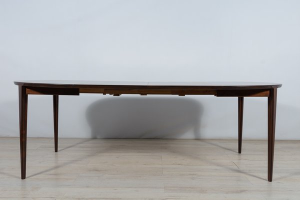 Mid-Century Round Rosewood Dining Table by Henry Rosengren Hansen for Brande Mobel Industry, 1960s-NIT-1383881