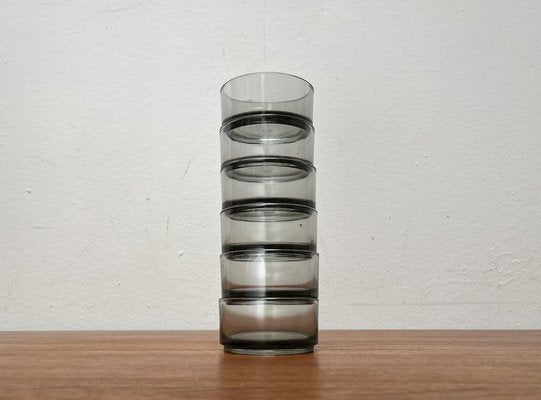 Mid-Century Round Stacking Bowls in Glass, Denmark, 1960s, Set of 6-UAH-1704017