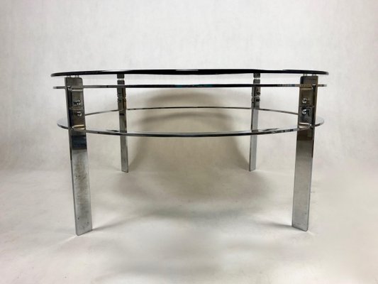 Mid-Century Round Steel Coffee Table, 1970s-ZCY-1376015