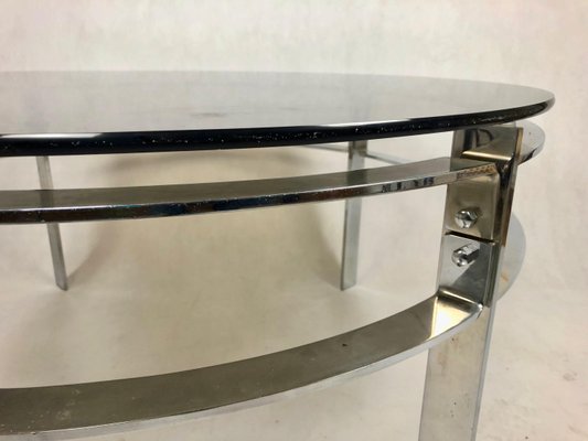 Mid-Century Round Steel Coffee Table, 1970s-ZCY-1376015