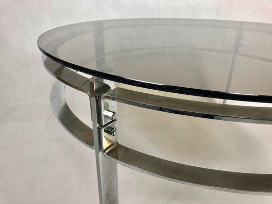 Mid-Century Round Steel Coffee Table, 1970s-ZCY-1376015