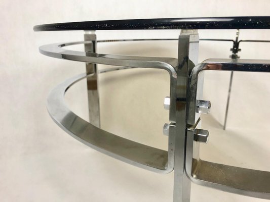 Mid-Century Round Steel Coffee Table, 1970s-ZCY-1376015