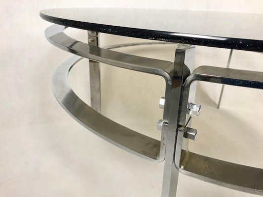 Mid-Century Round Steel Coffee Table, 1970s-ZCY-1376015