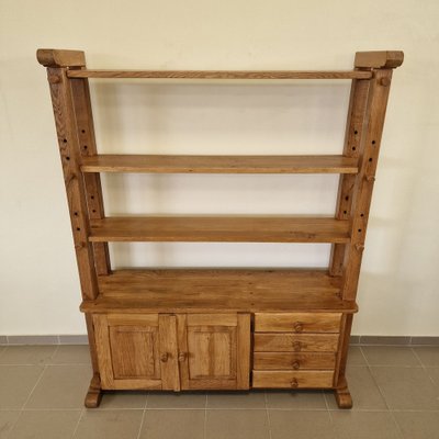 Mid-Century Rustic Open Bookcase - Cabinet-ITF-1823987