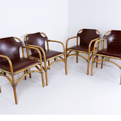 Mid-Century Safari Armchairs, 1960s, Set of 4-JG-1775470