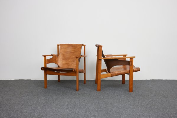 Mid-Century Safari Armchairs Model Trienna by Carl-Axel Acking for Nordiska Kompaniet, 1960s, Set of 2-XCG-1918403