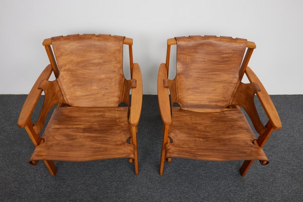 Mid-Century Safari Armchairs Model Trienna by Carl-Axel Acking for Nordiska Kompaniet, 1960s, Set of 2-XCG-1918403