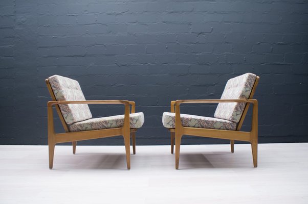 Mid-Century Scandinavian Armchairs in Cherry, 1960s, Set of 2-KQB-697350