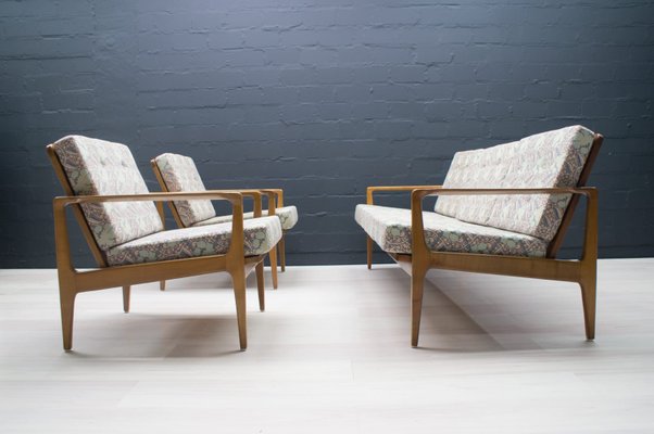 Mid-Century Scandinavian Armchairs in Cherry, 1960s, Set of 2-KQB-697350