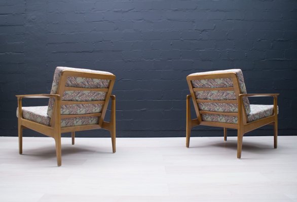 Mid-Century Scandinavian Armchairs in Cherry, 1960s, Set of 2-KQB-697350